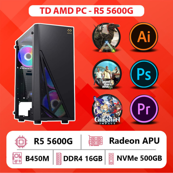 TD AMD PC (R5-5600G, B450, 16GB DDR4, SSD 500GB)