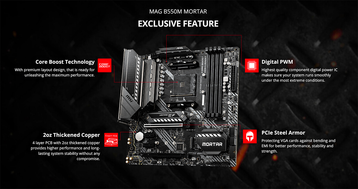 MSI B550M MORTAR Post 01 Msi B550m Mortar Post 01