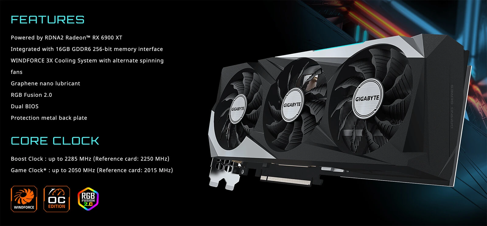 Gigabyte Radeon™ Rx 6900 Xt Gaming Oc 16g Features