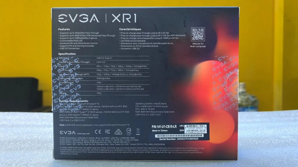 Thiết bị chụp EVGA XR1 - Được chứng nhận cho OBS - USB 3.0 - Truyền qua 4K - ARGB - Bộ trộn âm thanh