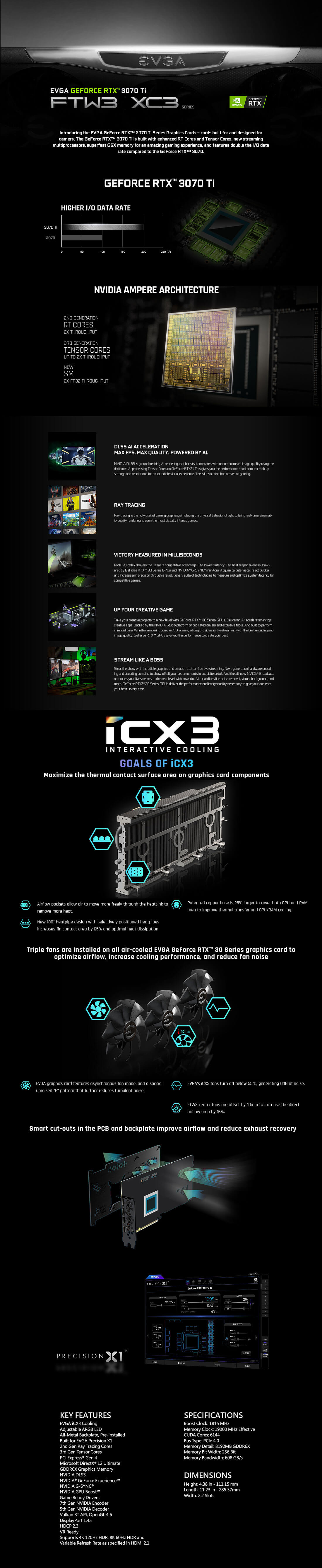 EVGA GeForce RTX™ 3070Ti FTW3 ULTRA GAMING - 8GB GDDR6X