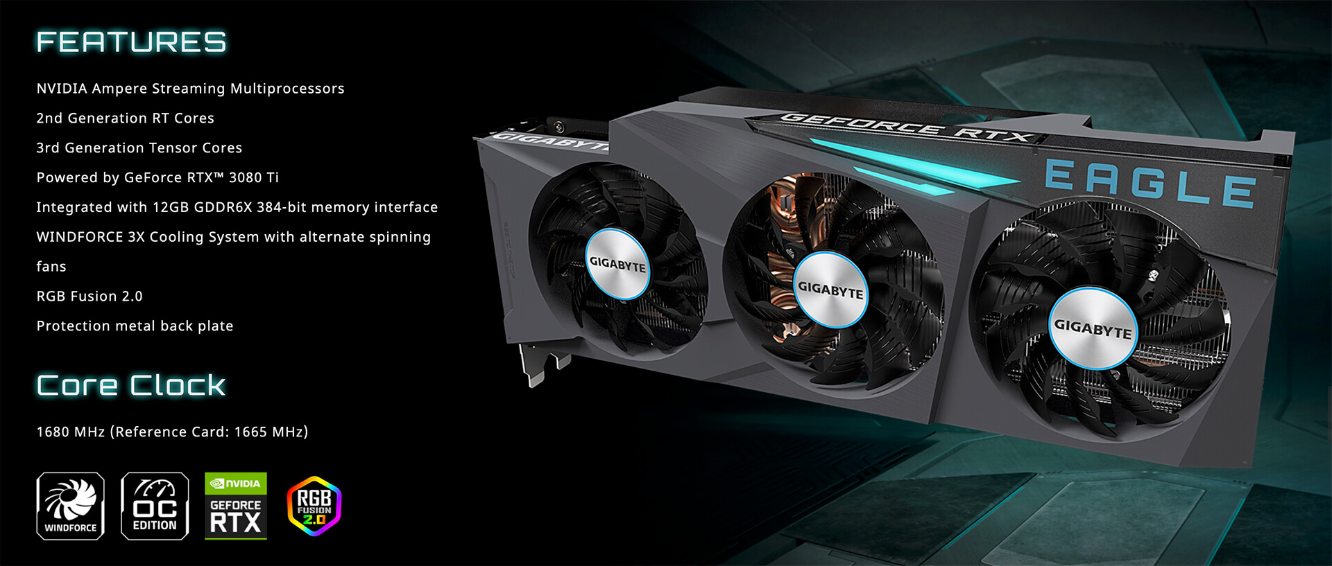 Gigabyte GeForce RTX™ 3080Ti EAGLE OC 12GB GDDR6X - Tân Doanh