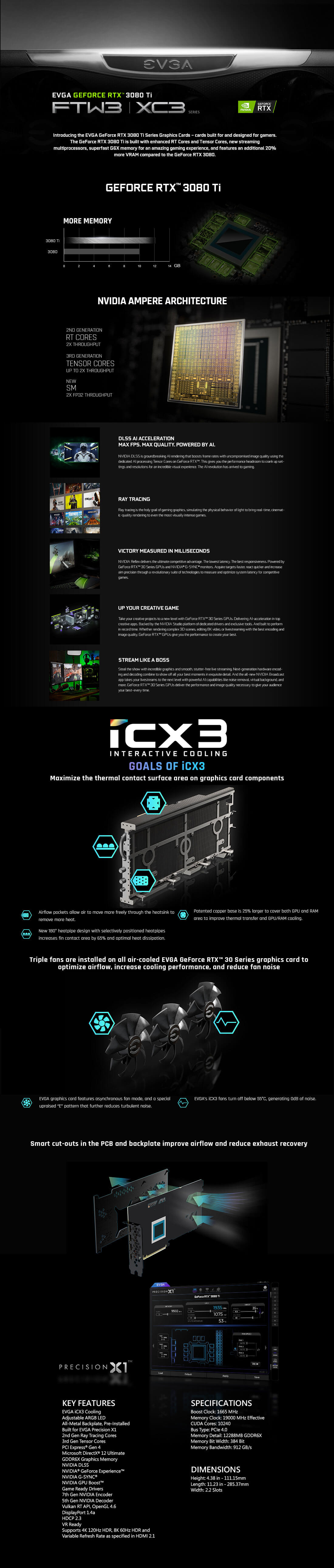 EVGA GeForce RTX™ 3080Ti XC3 ULTRA GAMING - 12GB GDDR6X