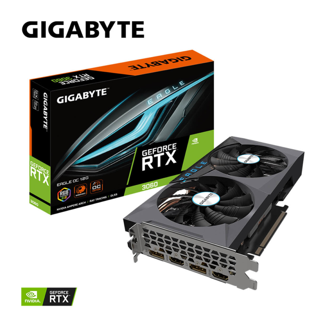 Gigabyte GeForce RTX™ 3060 EAGLE OC 12G 12GB GDDR6 LHR H1 Gigabyte GeForce RTX™ 3060 EAGLE OC 12G - 12GB GDDR6 V2