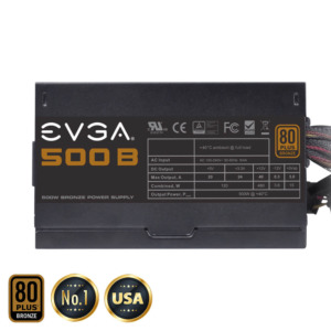 EVGA 500 B1 - 80+ BRONZE 500W - Hard Line (TRAY)