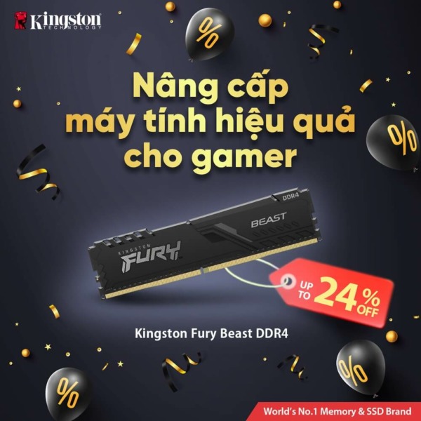 Kingston Hyper Fury BEAST Black 8GB (1x8GB) bus 3200 cas 16 – DDR4