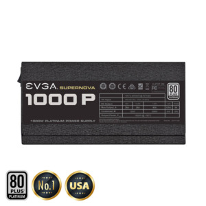 evga supernova 1000 ps 80 platinum r h4 EVGA SuperNOVA 1000 PS - 80+ Platinum 1000W - Fully Modular (TRAY)