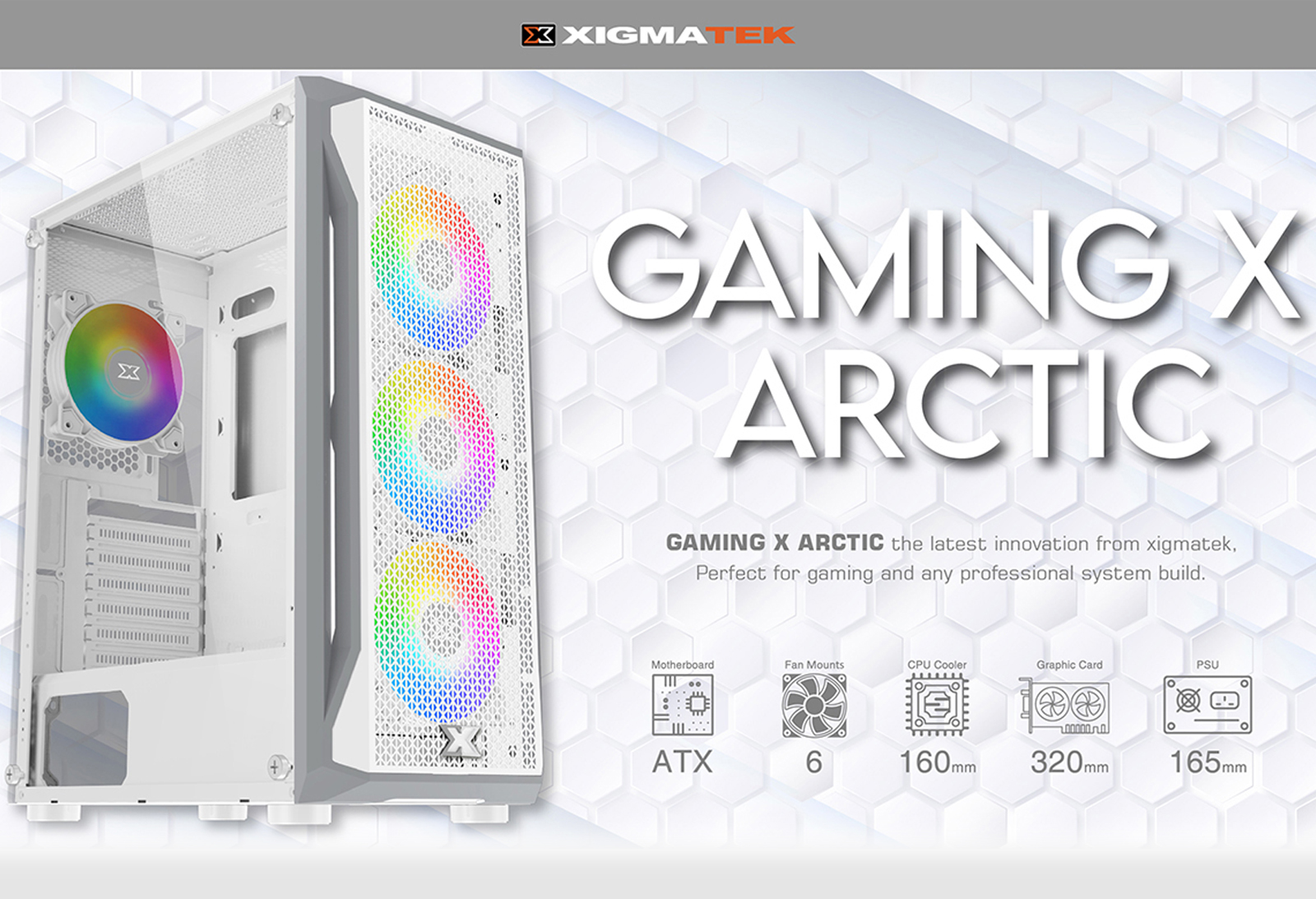 MT EDM H1 XIGMATEK Gaming X Arctic 3FX - ATX - Mid Tower (3x Fan)