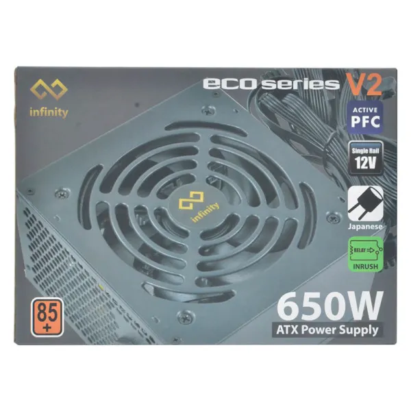 Infinity Eco V2 650w - 85 Plus - Active PFC - Single Rail