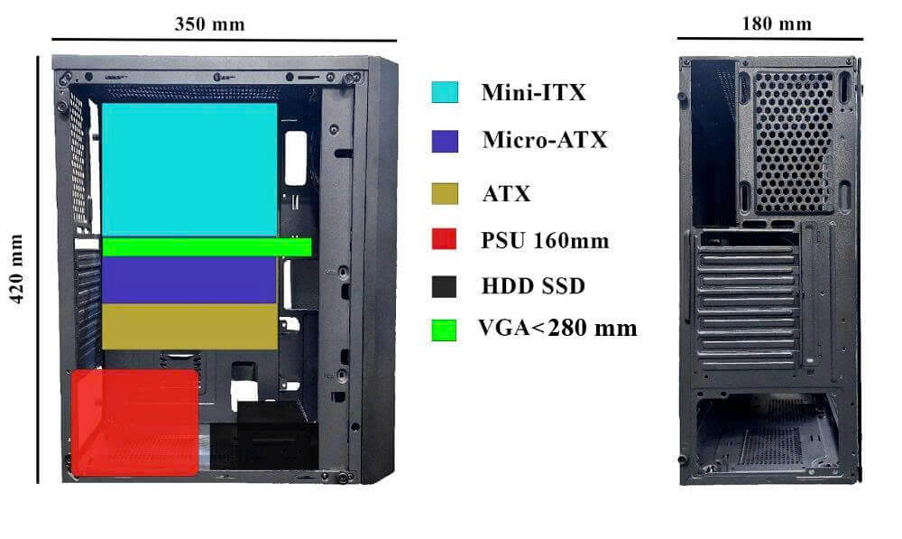 Infinity Raven - Mid Tower Case (No Fan)