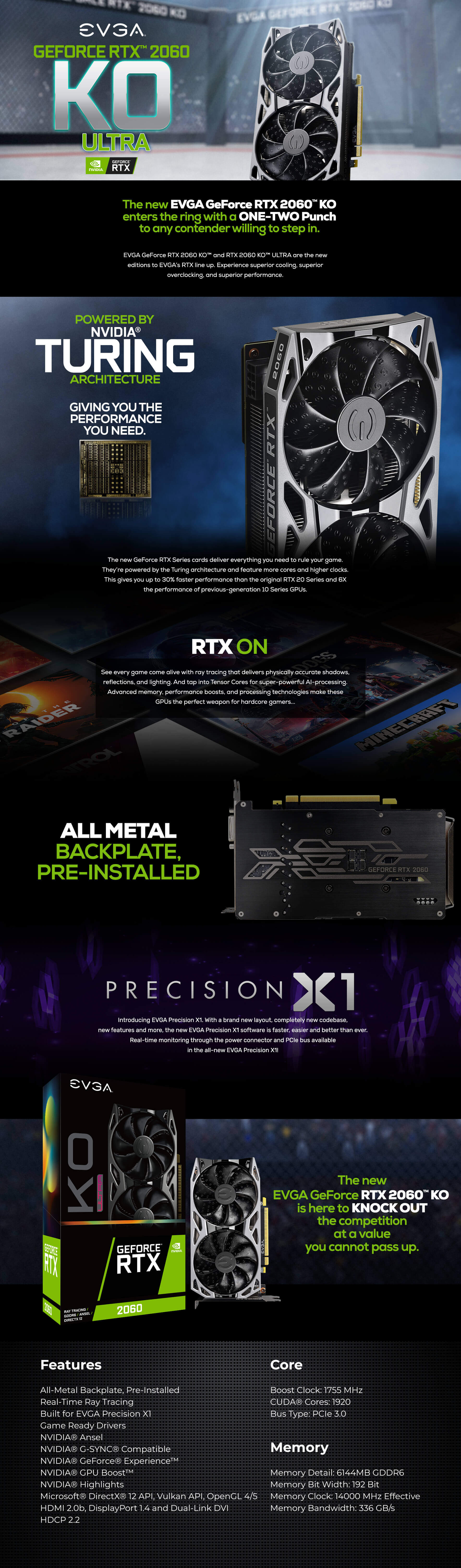 EVGA GeForce RTX™ 2060 KO ULTRA GAMING 6GB GDDR6