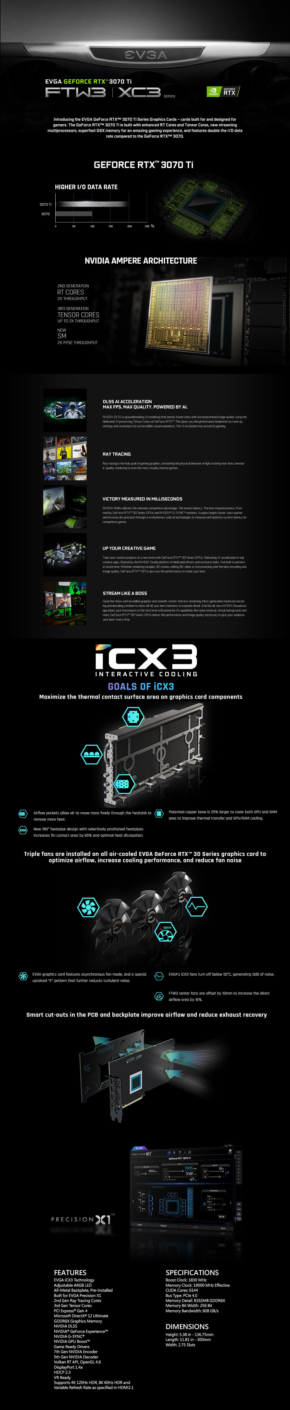 EVGA GeForce RTX™ 3070Ti FTW3 GAMING - 8GB GDDR6X