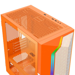 XIGMATEK Gemini II Orange 3FB - Premium Gaming Micro Tower Case (3x Fan)