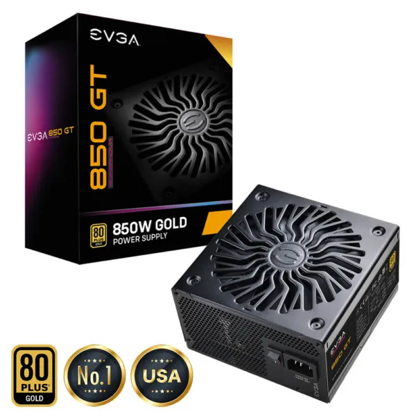 EVGA SuperNOVA 850 GT - 80+ GOLD 850W -  Fully Modular - Eco Mode - 100% Japan Capacitors