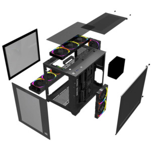 MIK LV12 Black Mid Tower Case H6 MIK LV12 - Black - Mid Tower Case