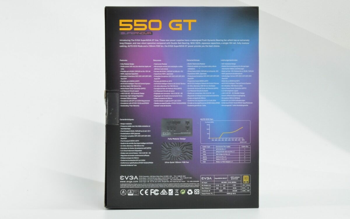 EVGA SuperNOVA 550 GT - 80+ GOLD 550W - Fully Modular EVGA SuperNOVA 550 GT - 80+ GOLD 550W - Fully Modular