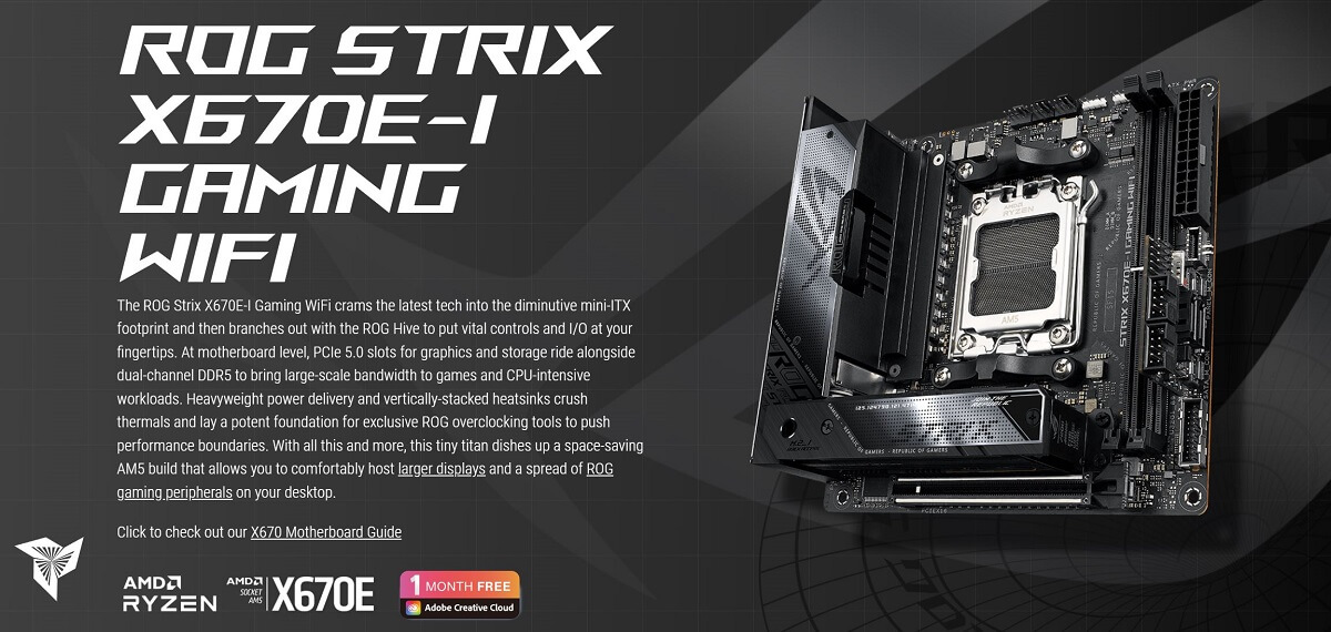 ASUS ROG STRIX X670E I GAMING WIFI ASUS ROG STRIX X670E-I GAMING WIFI