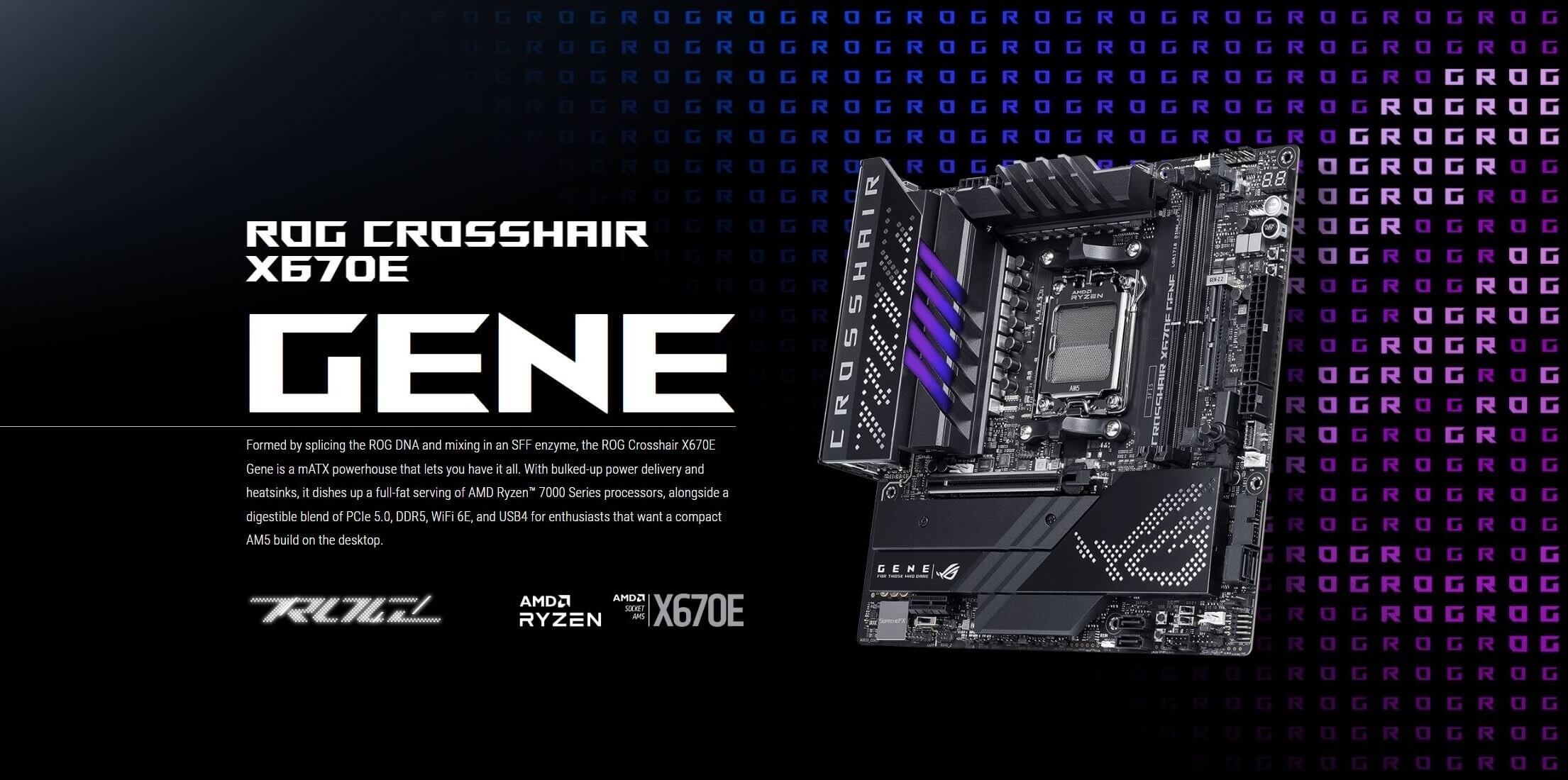 Asus ROG Crosshair X670E Gene Asus ROG Crosshair X670E Gene - Socket AM5
