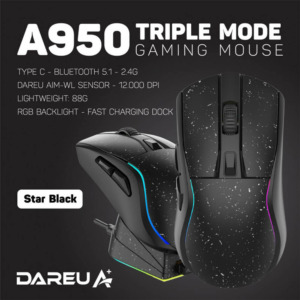 DAREU A950 Triple Mode Star Black - Superlight Gaming Mouse