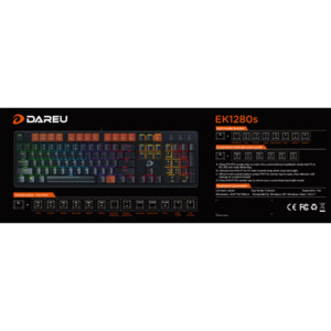 Phím cơ DAREU EK1280s 104KEY (Multi LED, Blue/ Brown/ Red D switch)