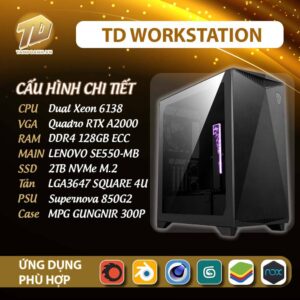TD Workstation 02 (Dual Xeon 6138, Ram 128GB ECC, Quadro RTX A2000, SSD 2TB)