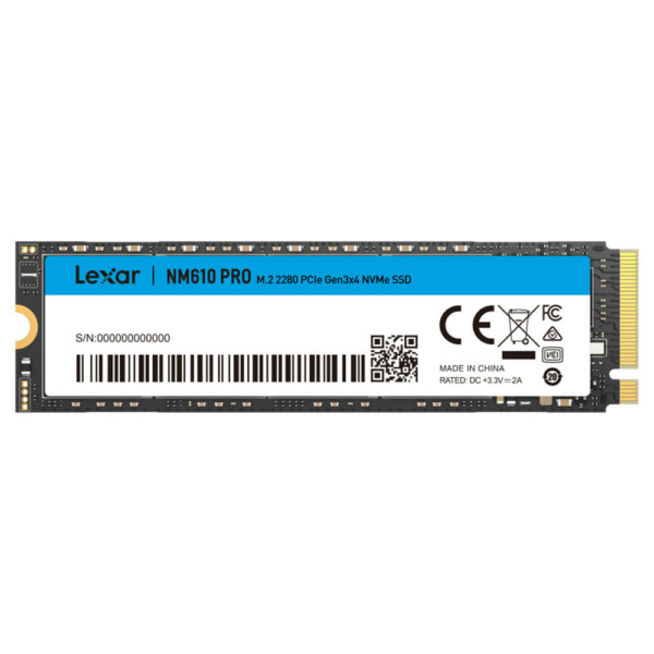 Lexar NM610PRO 500GB – PCIe 3.0 x4 NVMe M.2 – LNM610P500G-RNNNG
