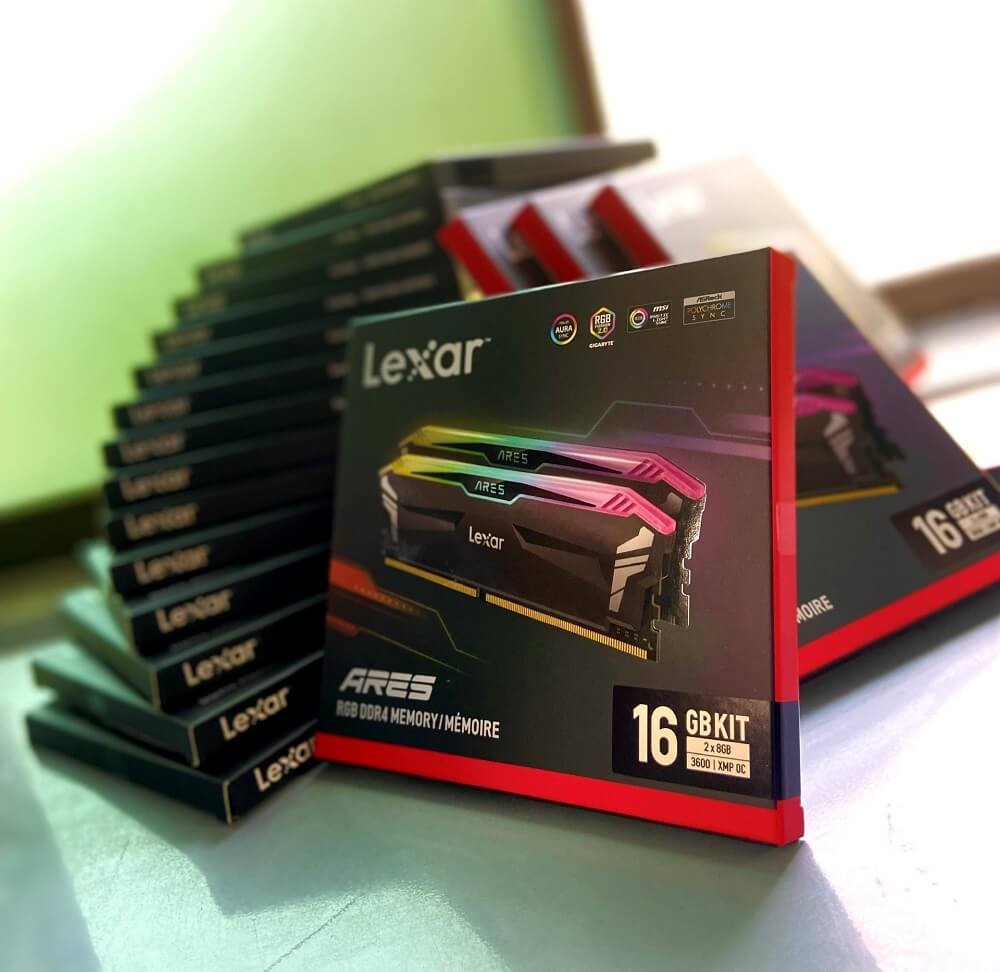 Lexar Ares Lexar ARES RGB Black - 16GB (2x8GB) DDR4 - Bus 3600 MHz Cas 18 - LD4BU008G-R3600GDLA