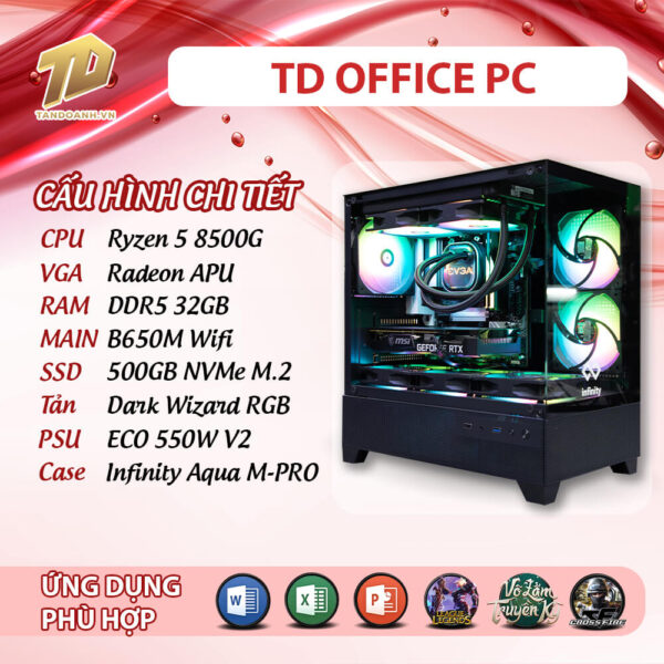 TD OFFICE PC (R5-8500G, B650M, 32GB DDR5, SSD 500GB)