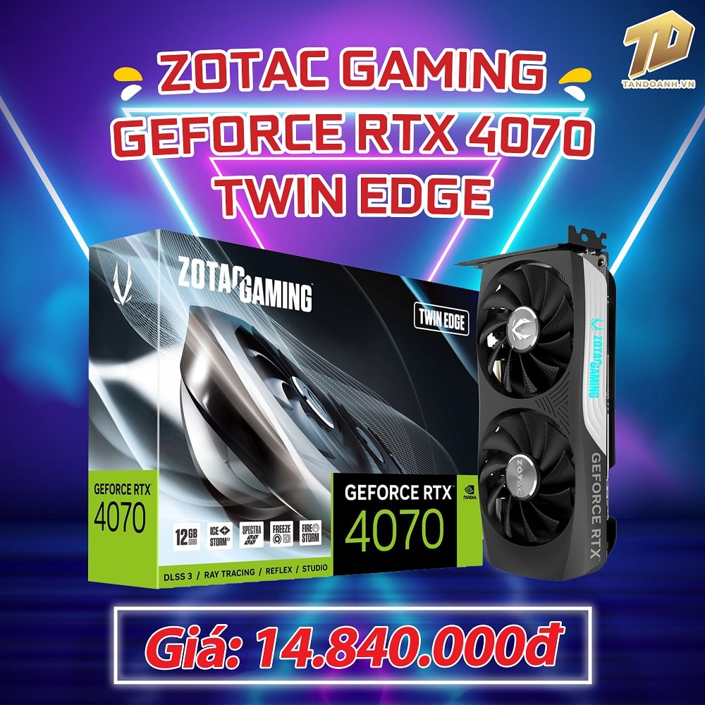 ZOTAC GAMING GeForce RTX 4070 Twin Edge – 12GB GDDR6X