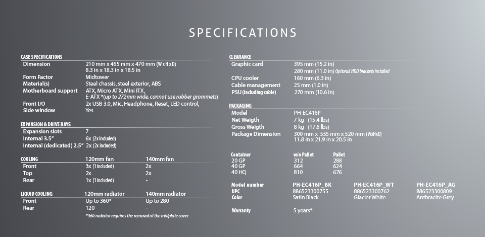 Phanteks Eclipse P400 Anthracite Grey Tempered Glass Phanteks Eclipse P400 Anthracite Grey Tempered Glass