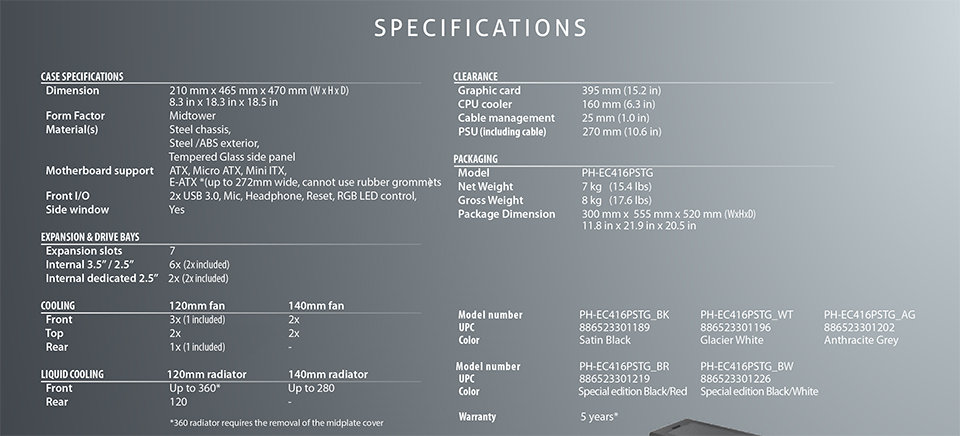 phanteks eclipse p400s silent edition anthracite grey tempered glass rgb illumination mid tower case Phanteks Eclipse P400S Silent Edition Anthracite Grey Tempered Glass- RGB Illumination Mid-Tower Case