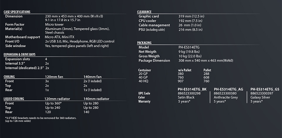 phanteks enthoo evolv matx tempered glass satin black micro tower chassis 1 PHANTEK ENTHOO EVOLV MATX TEMPERED GLASS
