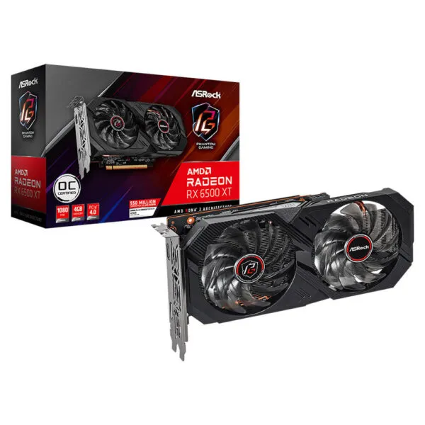 ASRock Radeon™ RX 6500 XT Phantom Gaming D 4GB OC - 4GB GDDR6