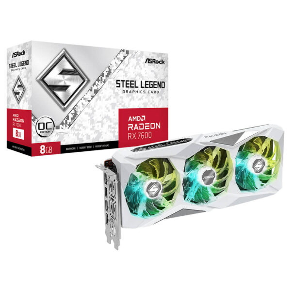 ASRock Radeon™ RX 7600 Steel Legend 8GB OC H1 ASRock Radeon™ RX 7600 Steel Legend 8GB OC - 8GB GDDR6