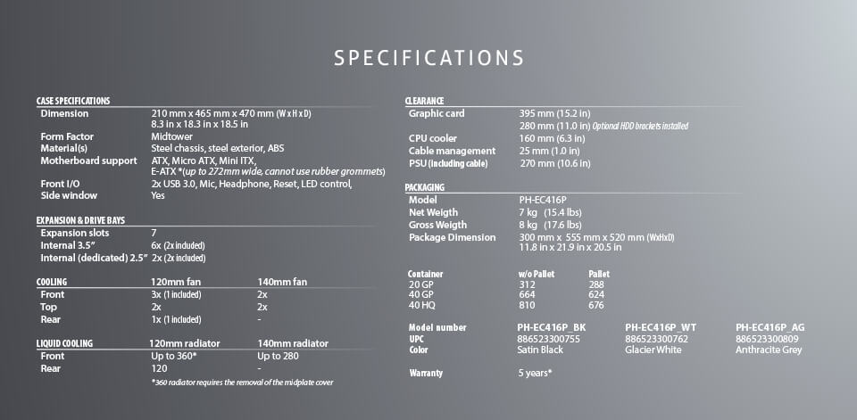 Phanteks Eclipse P400 Anthracite Grey - RGB illumination Mid-Tower Case