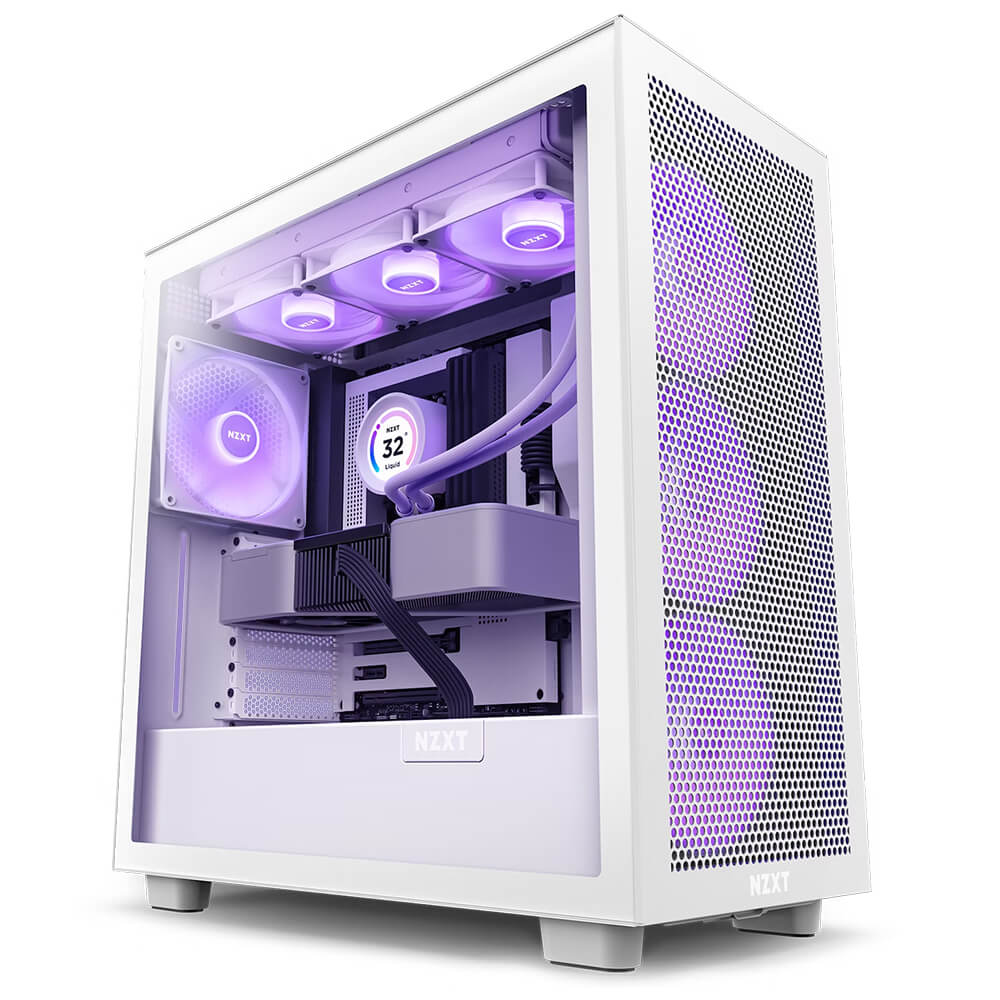 NZXT H7 Flow RGB Matte White ATX MidTower With RGB Fans Giá Tốt