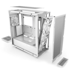 NZXT H7 Flow RGB Matte White - ATX Mid-Tower with RGB Fans