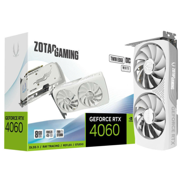 ZOTAC GAMING GeForce RTX 4060 8GB Twin Edge OC White Edition – 8GB GDDR6