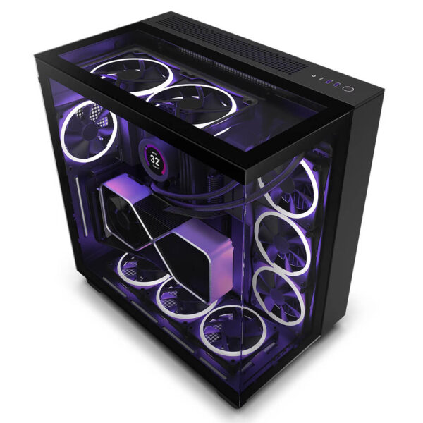 NZXT H9 Elite Black H1 NZXT H9 Elite Matte Black - Premium Dual-Chamber Mid-Tower Airflow Case