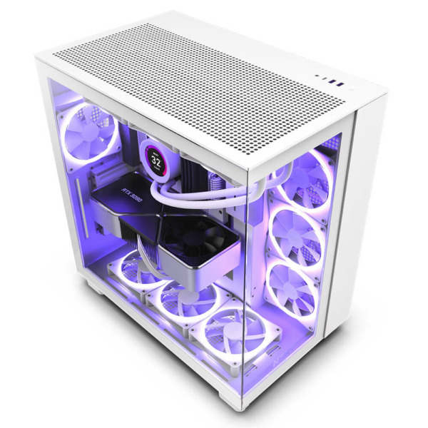 NZXT H9 Flow Matte White – Dual-Chamber Mid-Tower Airflow Case