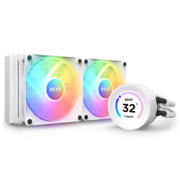 NZXT Kraken Elite 240 RGB Matte White – 240mm AIO Liquid Cooler with LCD Display and RGB Fans