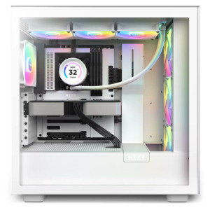 NZXT Kraken Elite 360 RGB White H3 NZXT Kraken Elite 360 RGB Matte White - 360mm AIO Liquid Cooler with LCD Display and RGB Fans
