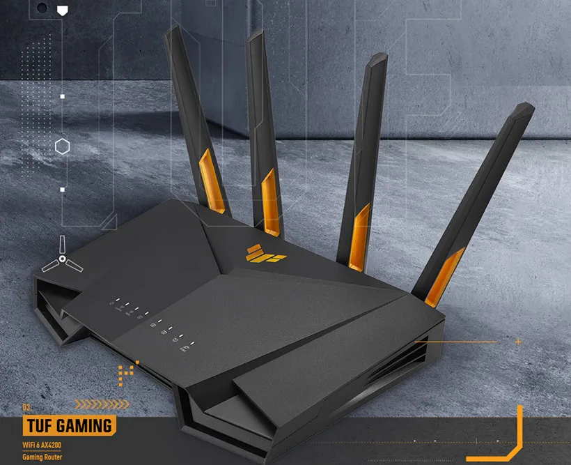 Asus TUF Gaming AX4200 - AX4200 Dual Band | Ultrafast WiFi 6 (802.11ax) | 4 Antenna | Router WiFi có thể mở rộng
