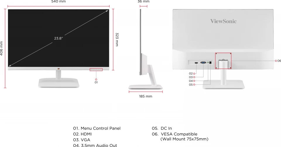 ViewSonic VA2432-H-W - 24 inch FHD IPS / 100Hz / 1ms / Chuyên Game ViewSonic VA2432-H-W - 24 inch FHD IPS / 100Hz / 1ms / Chuyên Game