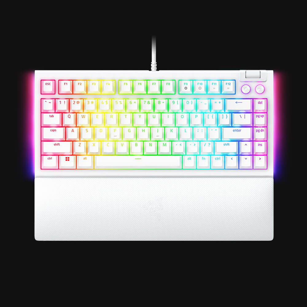 Razer BlackWidow V4 75% – US – White – Orange Switch – Hot-swappable Mechanical Gaming Keyboard