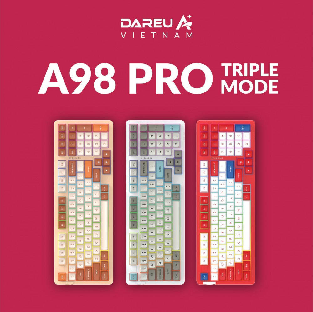 DAREU A98 PRO Tiramisu - Triple Mode | DareU DREAM Switch | RGB Gaming Wireless Keyboard DAREU A98 PRO Tiramisu - Triple Mode | DareU DREAM Switch | RGB Gaming Wireless Keyboard