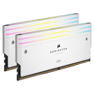 Corsair DOMINATOR TITANIUM White Heatspreader DDR5 H2 Corsair DOMINATOR TITANIUM RGB White Heatspreader - 32GB (2x16GB) DDR5 - Bus 7200MHz Cas 34