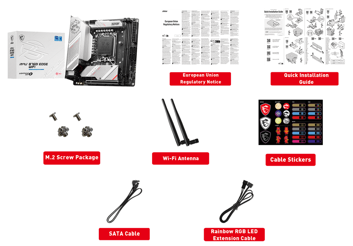 MSI MPG B760I EDGE WIFI DDR5 accessory MSI MPG B760I EDGE WIFI - Socket 1700