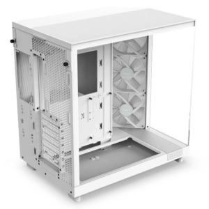 NZXT H6 Flow RGB Matte White H5 NZXT H6 Flow RGB Matte White - Compact Dual-Chamber Mid-Tower Airflow Case with RGB Fans