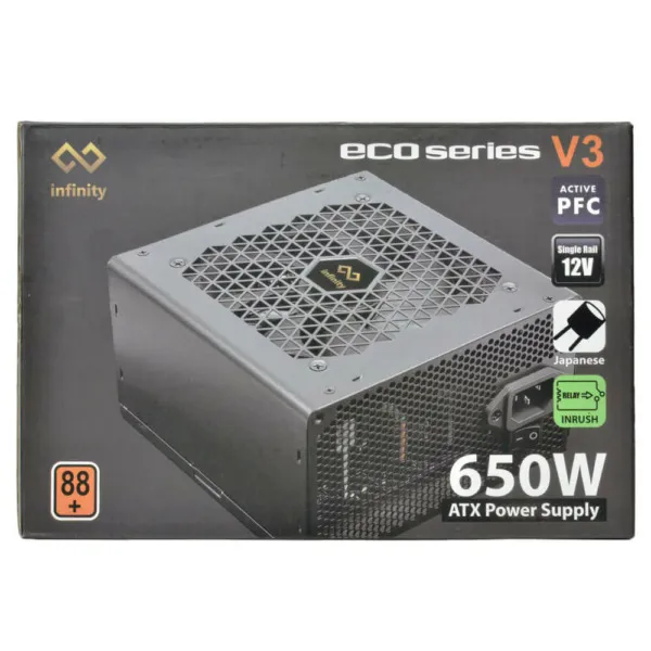 Infinity Eco V3 650w – DC to DC – Hiệu suất 88% – Active PFC – Single Rail